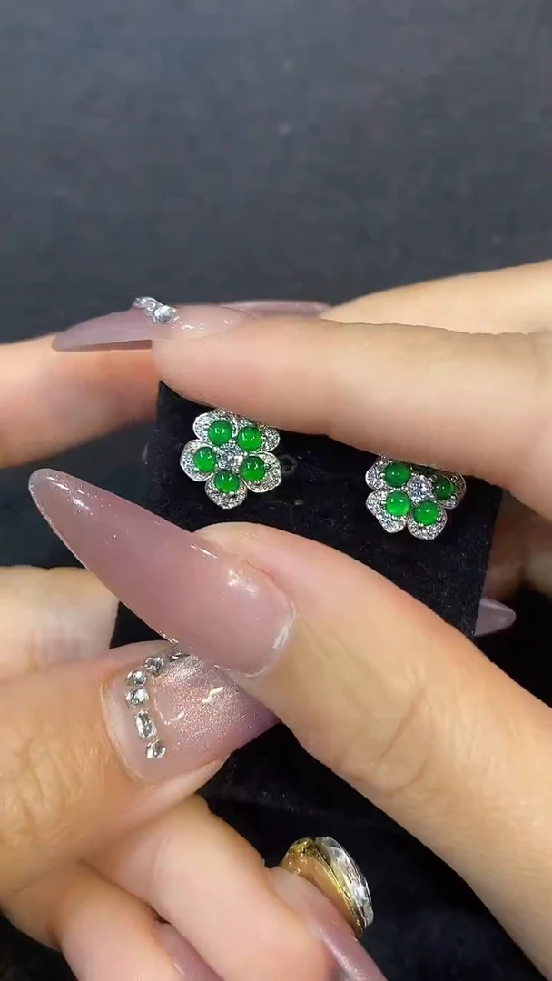 翡翠未镶嵌耳饰多样性发货不合链其一