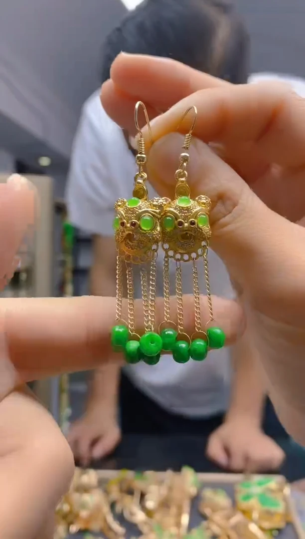 【闪购商品】翡翠耳饰合金378翡翠耳钩