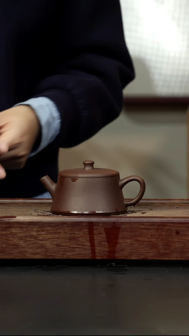 紫砂茶壶老紫泥 云柱