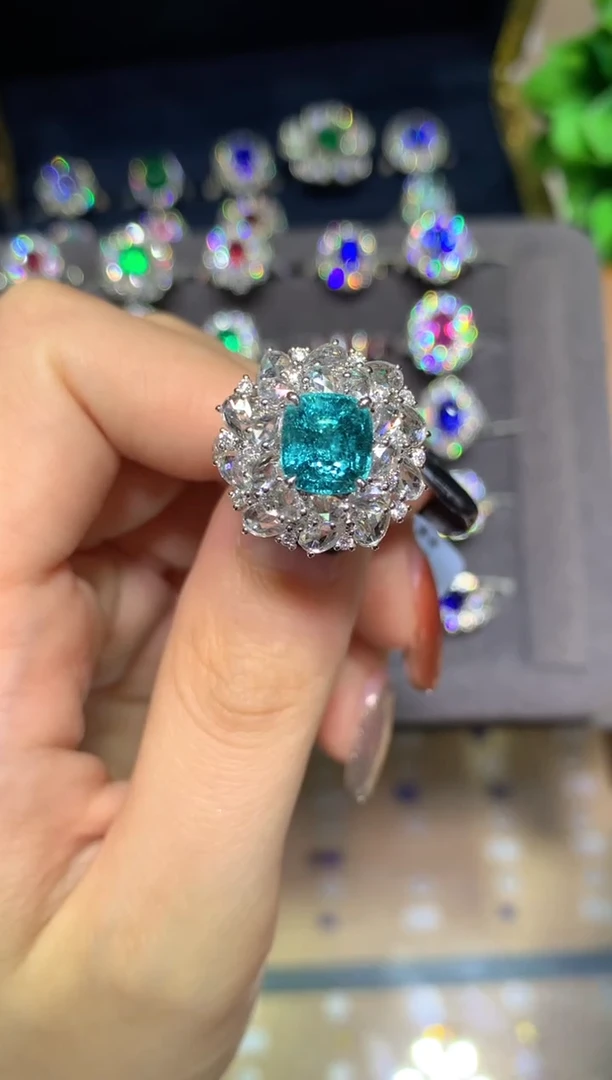 18K金镶嵌戒指碧玺3.21CT