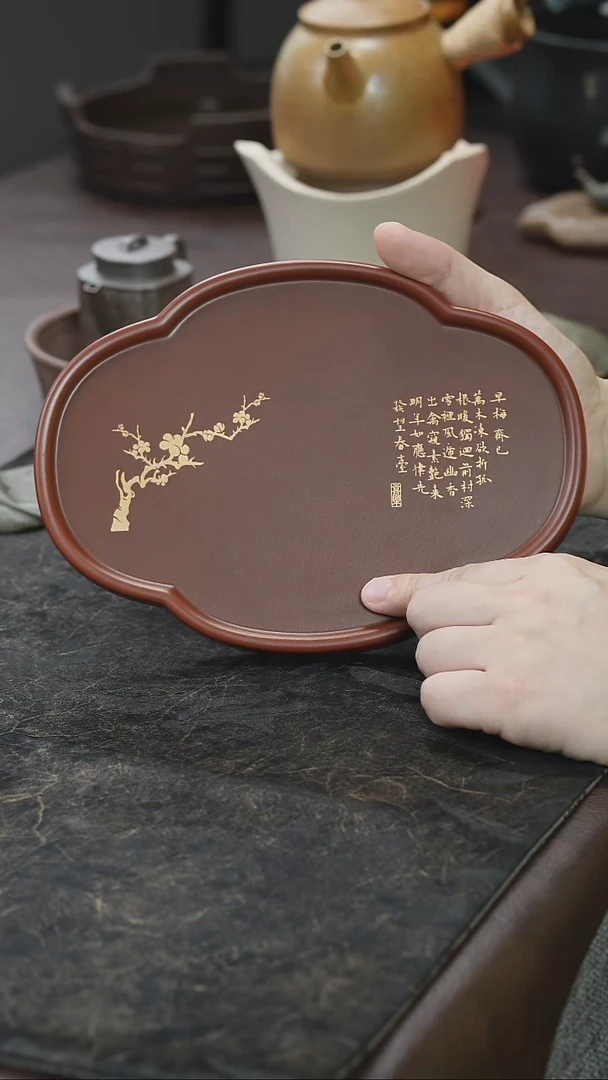 九隐茶器海棠壶承