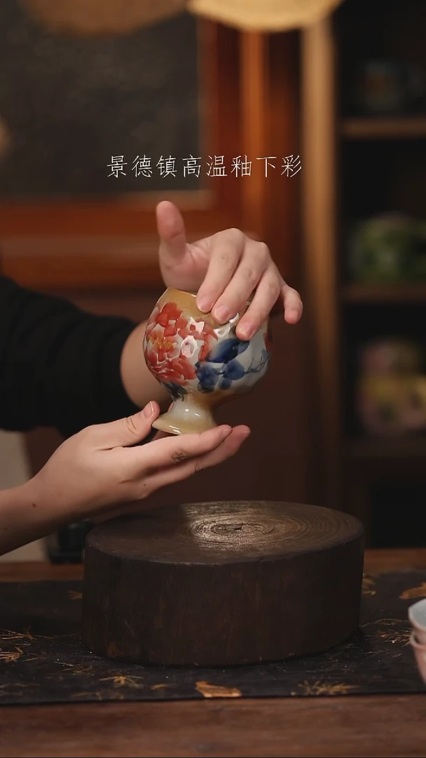 陶瓷景德镇高温釉下手绘陶瓷@L181@