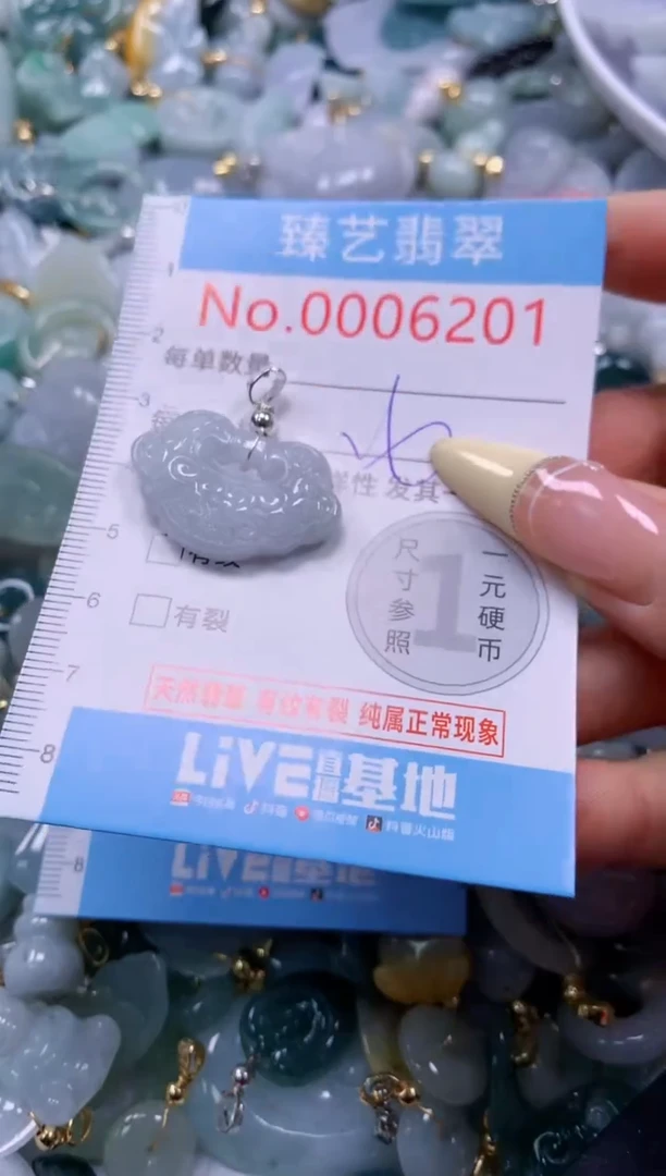 翡翠未镶嵌颈饰含绳0006201