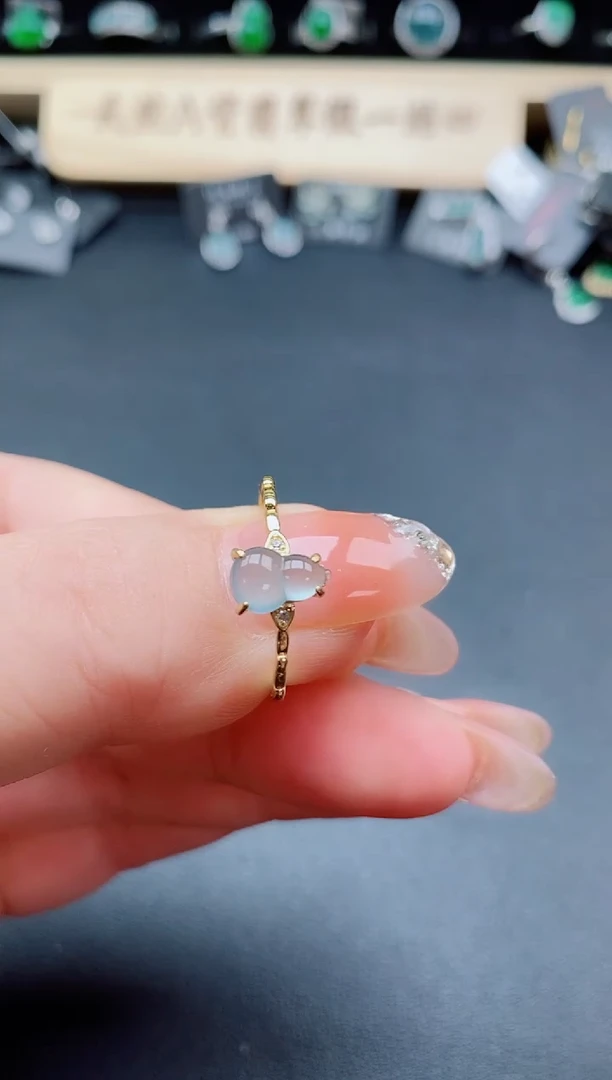 银S925镶嵌戒指翡翠1
