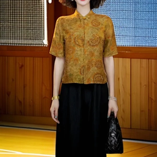 新中式国风复古提花上衣女2025夏季新款轻奢淡雅外套LYGSY1112