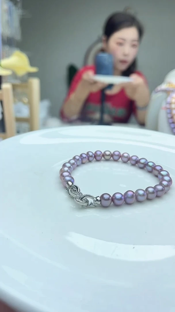 未镶嵌手链淡水珍珠紫色系手链