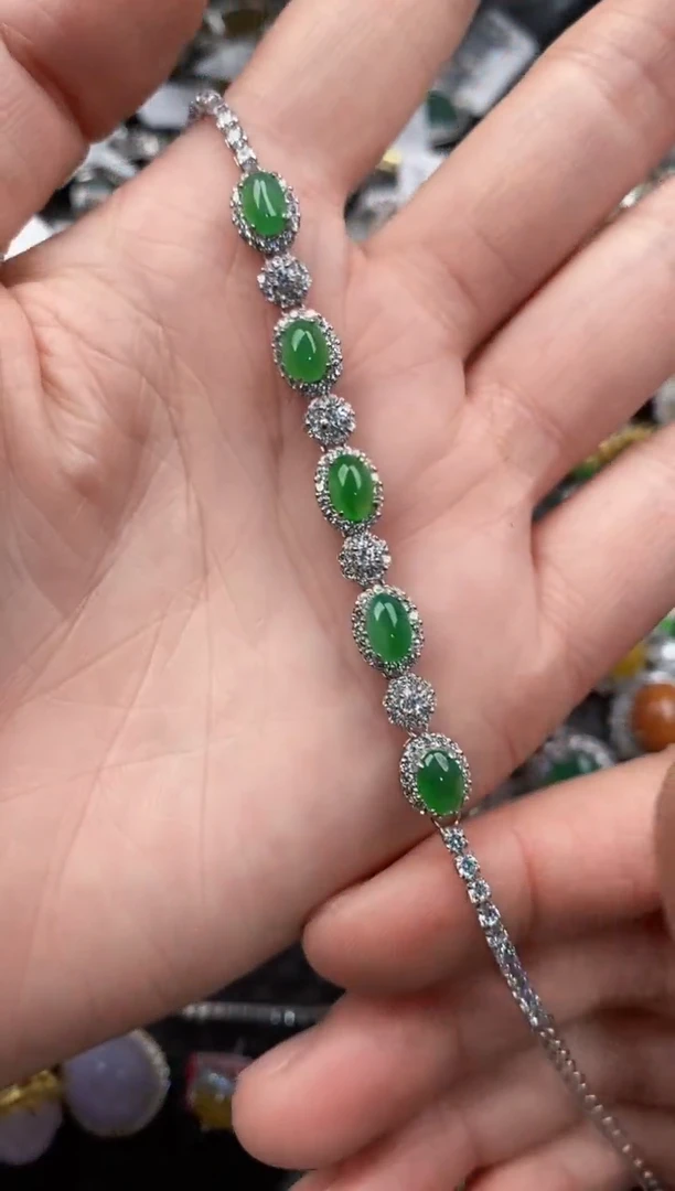 银S925镶嵌戒指翡翠999              1