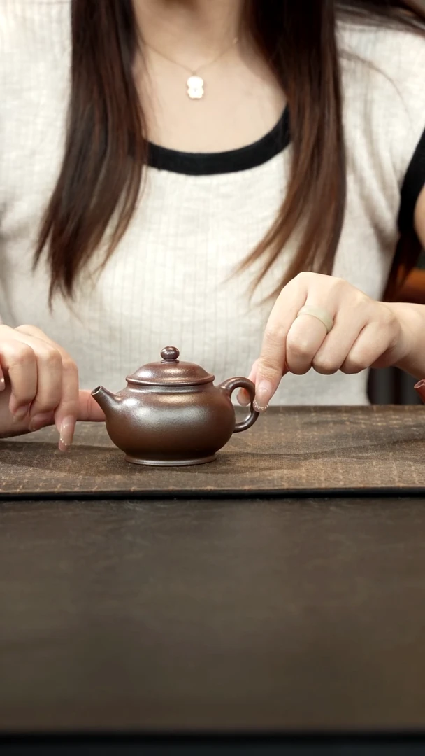 茶壶紫砂柴烧清水泥潘壶120cc