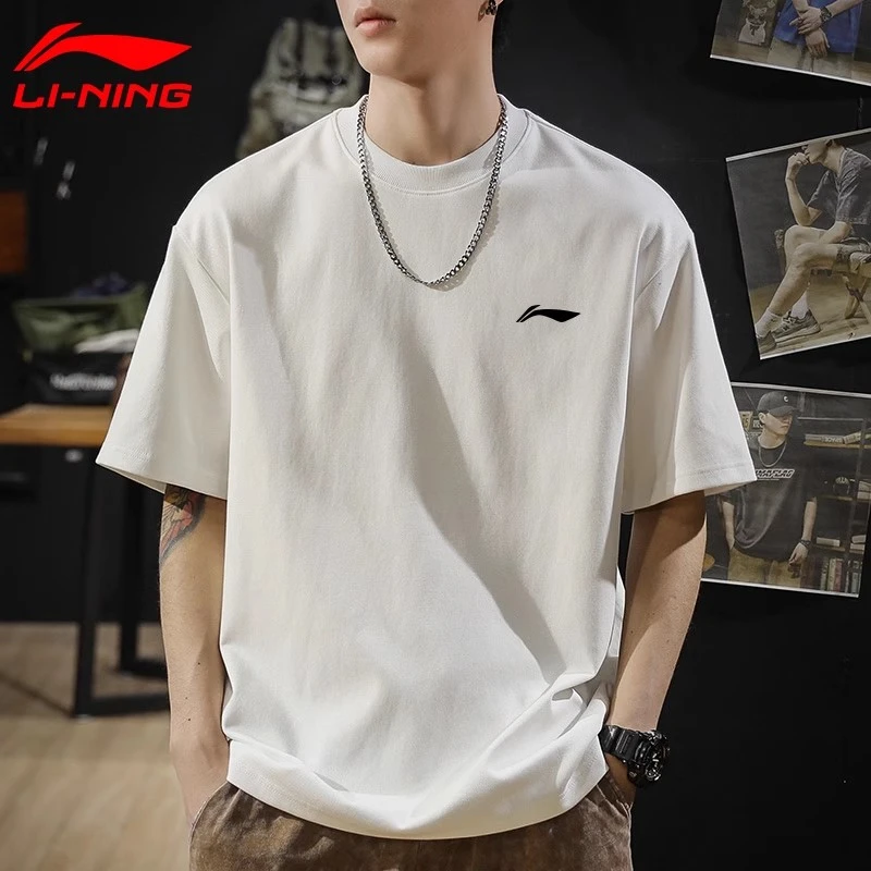 李宁速干短袖t恤男士夏季休闲运动男装透气半袖跑步健身训练服