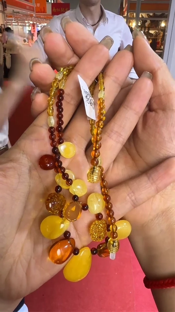 未镶嵌颈饰琥珀上海国际珠宝展假一罚十