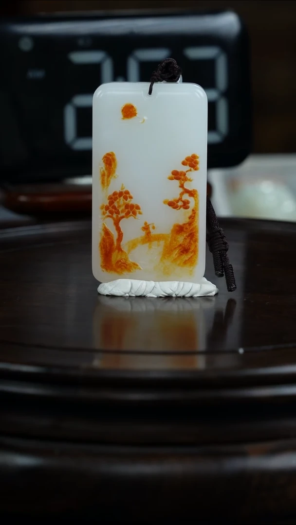 未镶嵌和田玉挂件雪*风山水牌