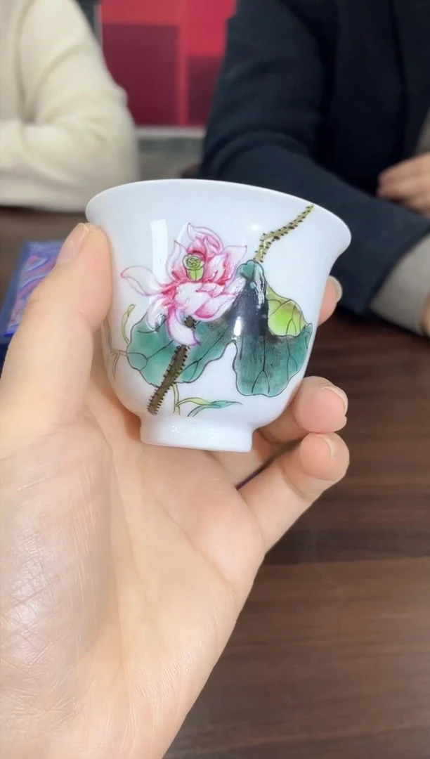 【闪购商品】932函夏非遗手工手绘荷花画片主人杯