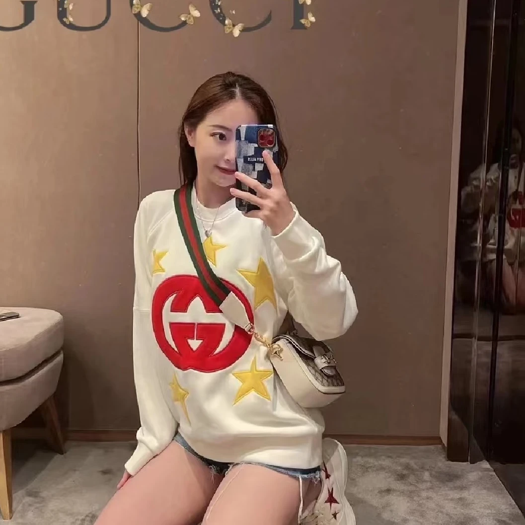 未使用 GUCCI/古驰 未使用星星双G大logo圆领卫衣