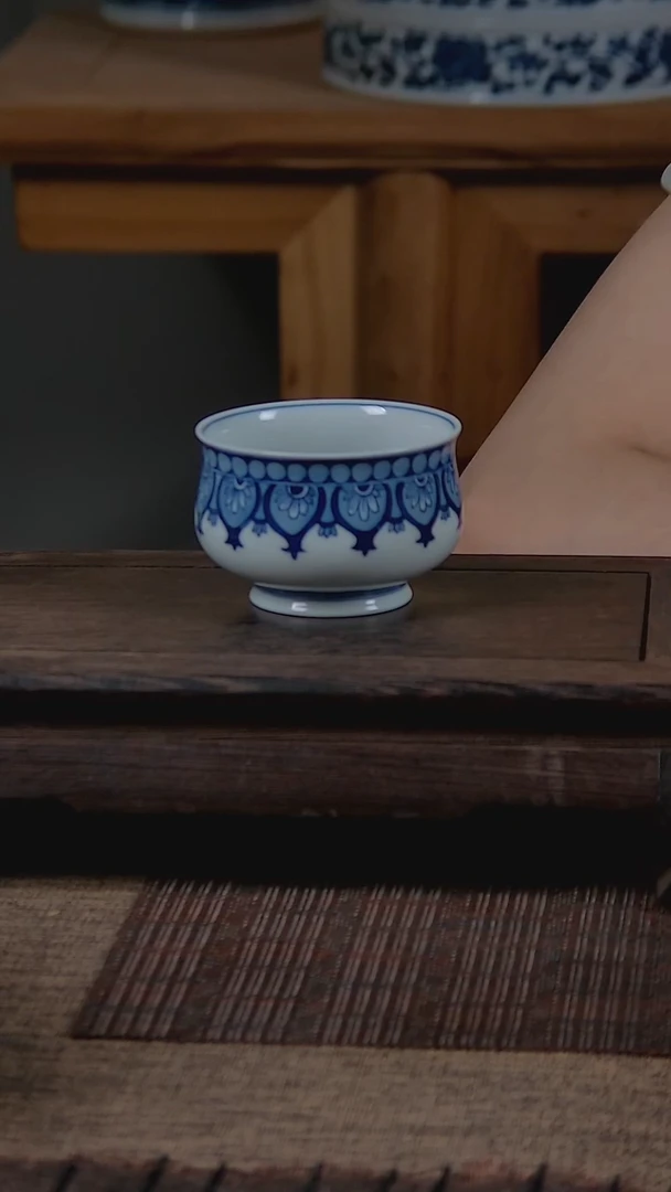 杯折葵非器手工手绘宝相炉式杯