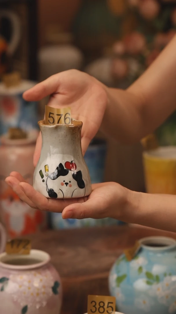 陶瓷576景德镇设计师手作花器摆件侘寂风