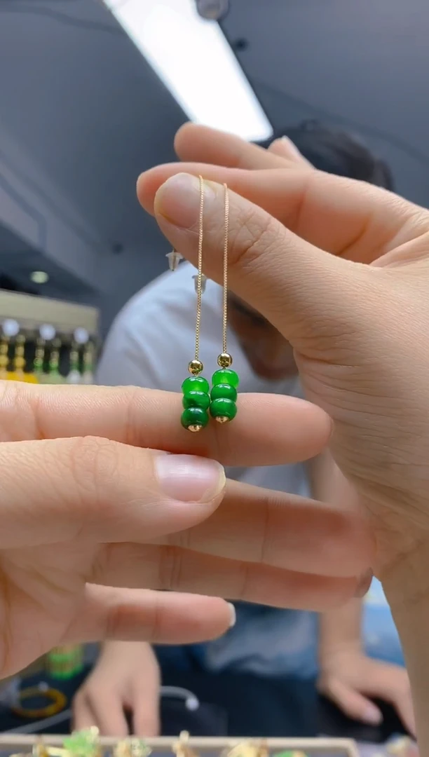 【闪购商品】翡翠耳饰合金391翡翠耳线