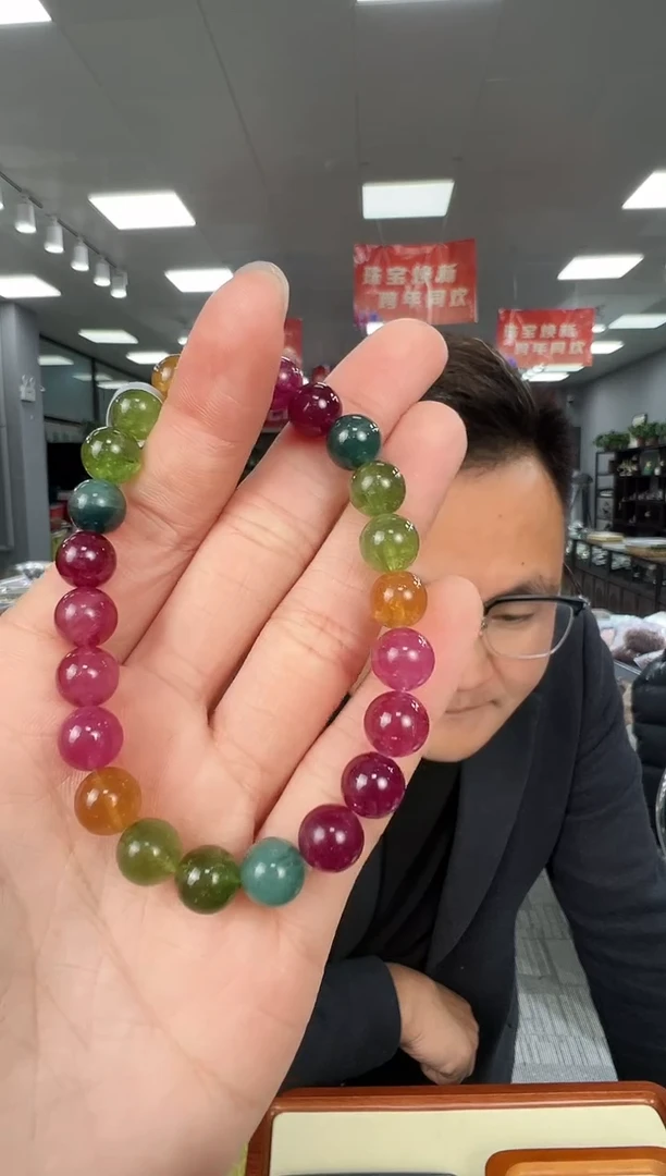 【闪购商品】碧玺手链未镶嵌B91 XL3460约8mm