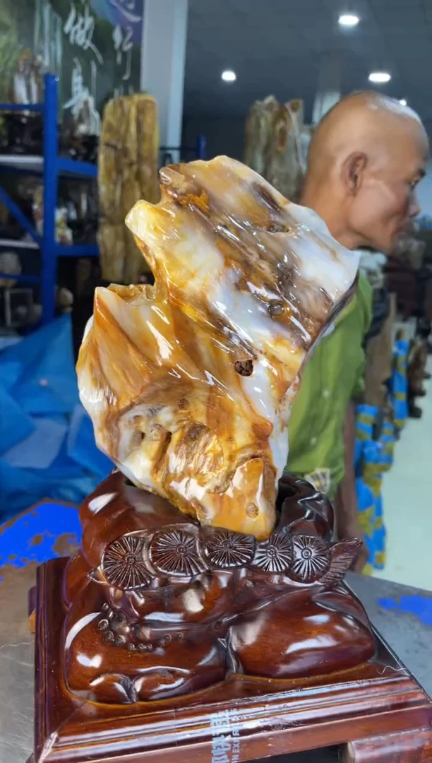 未镶嵌摆件硅化玉44