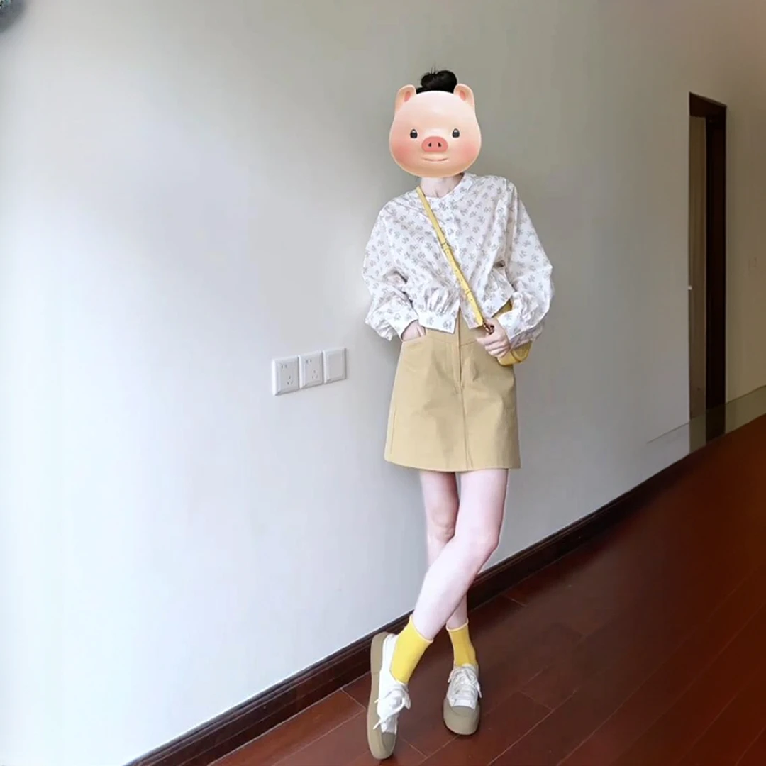 早春穿搭一整套女装2025新款洋气温柔风小碎花衬衫高腰A字短裙子
