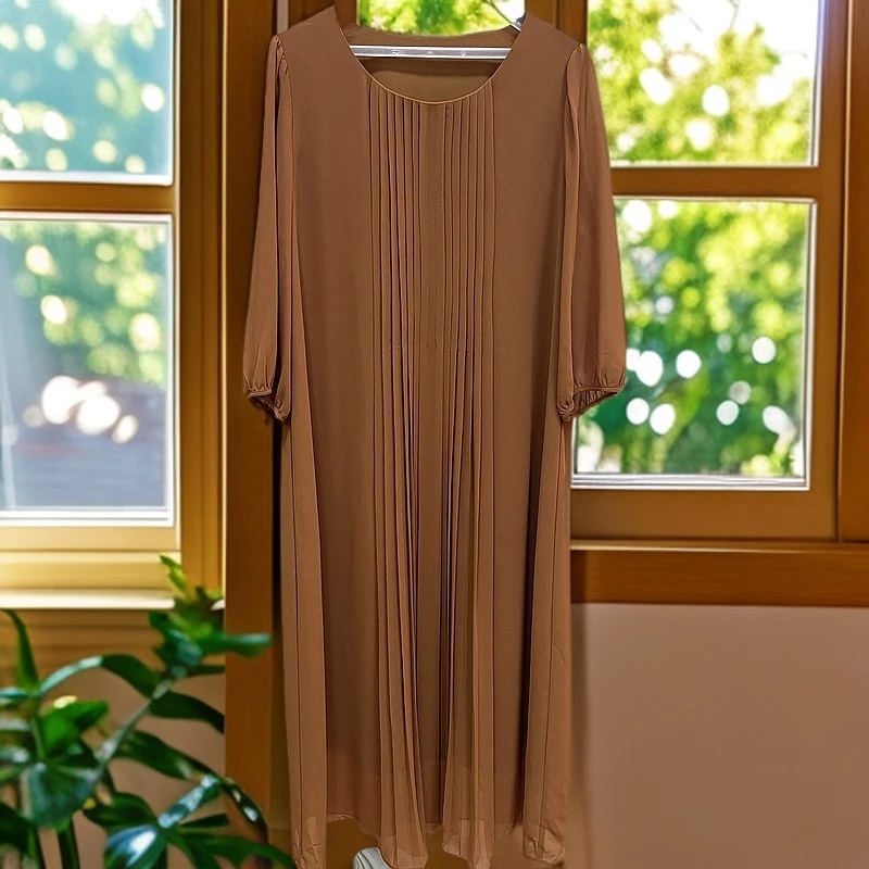 1786#【木兮兮专属】2025年春季新气质时尚显瘦百搭中长款连衣裙