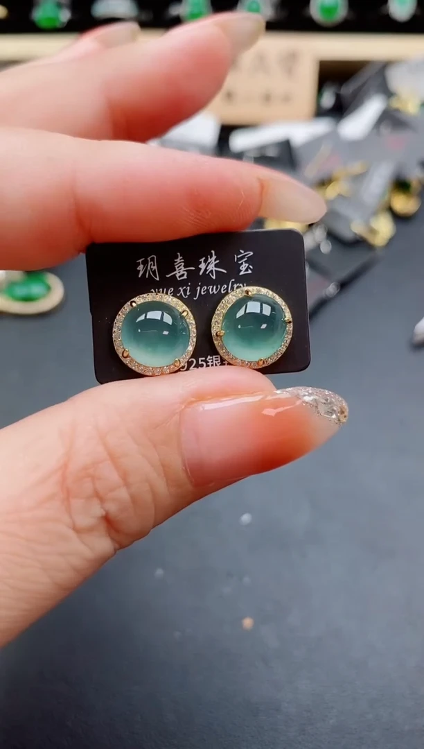 银S925镶嵌戒指翡翠1