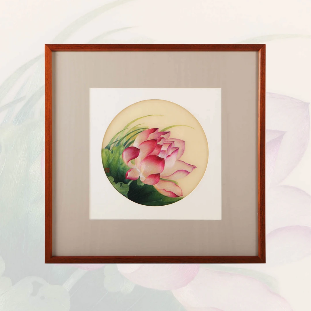 《荷睦》单面绣挂件 手工苏绣 非遗传承