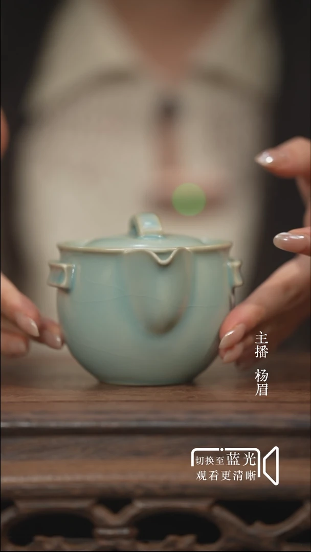 汉瓦手抓壶（高仿古釉）-汝瓷张海英-眉