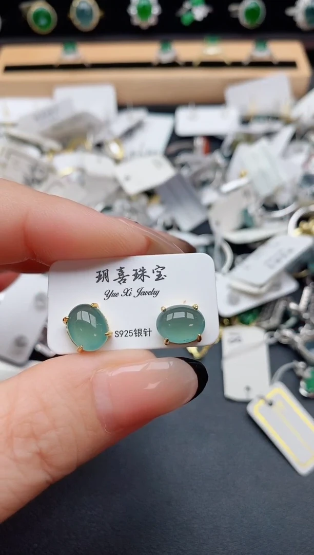 银S925镶嵌戒指翡翠1