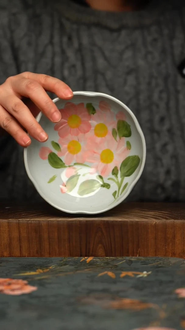 瓷片釉下彩手工手绘同款陶器