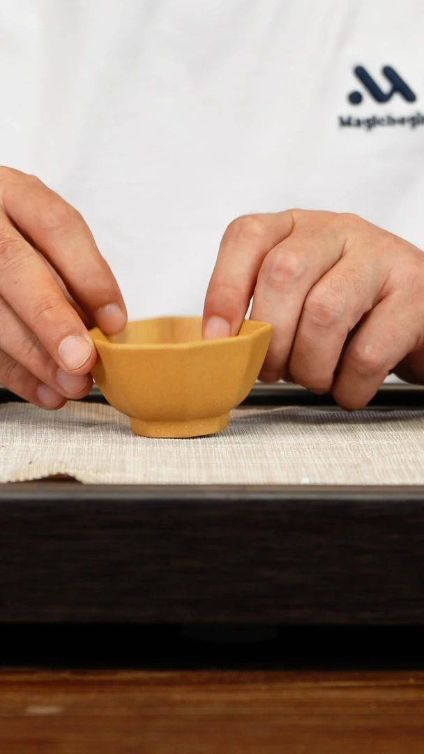 茶壶紫砂黄金段八方杯