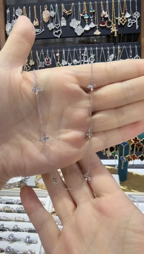 铂Pt950镶嵌实验室培育钻石项链