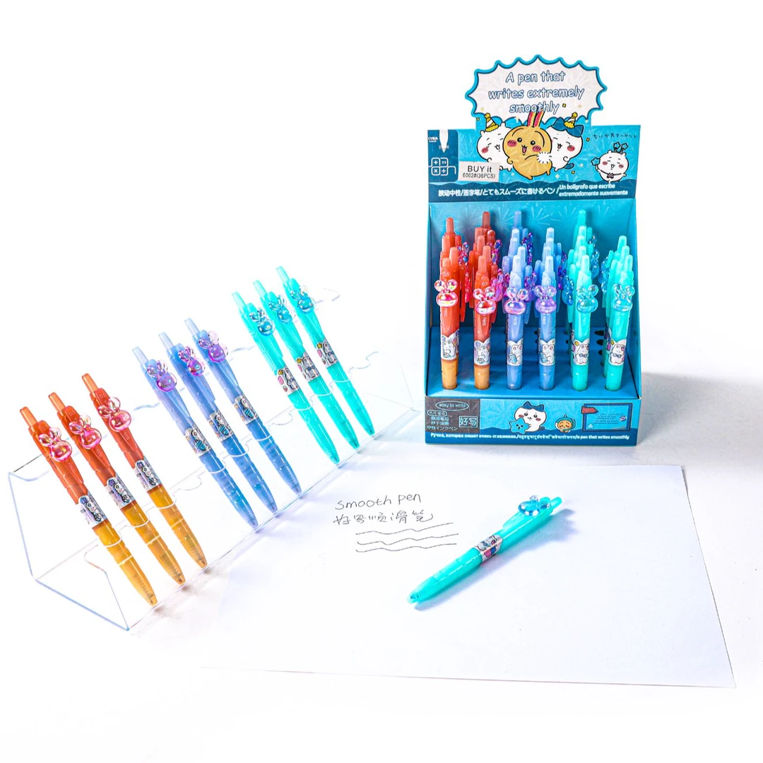 美通创意刷题笔书写爆款款文具卡通书写字笔按动中性笔盲盒36支笔