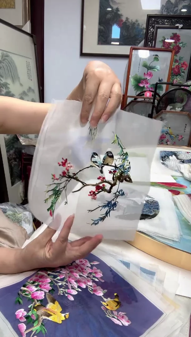 织绣纯手工苏绣绣片