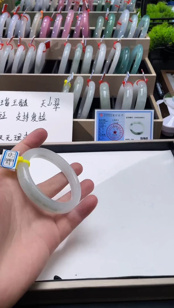 【闪购商品】石英质玉手镯未镶嵌天山翠