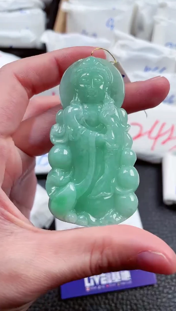 【闪购商品】翡翠颈饰未镶嵌00006519站观音