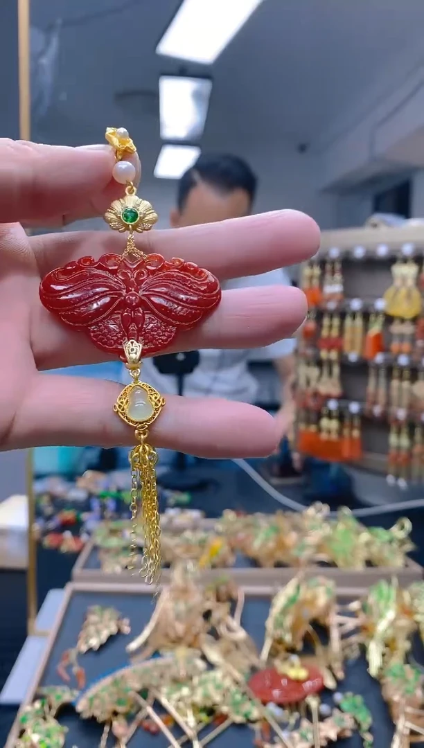 【闪购商品】翡翠耳饰合金0101翡翠压襟