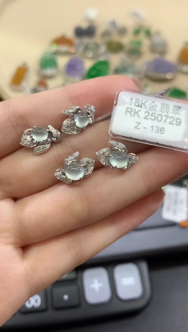 颈饰18K金镶嵌翡翠20-耳饰-选其中发其一