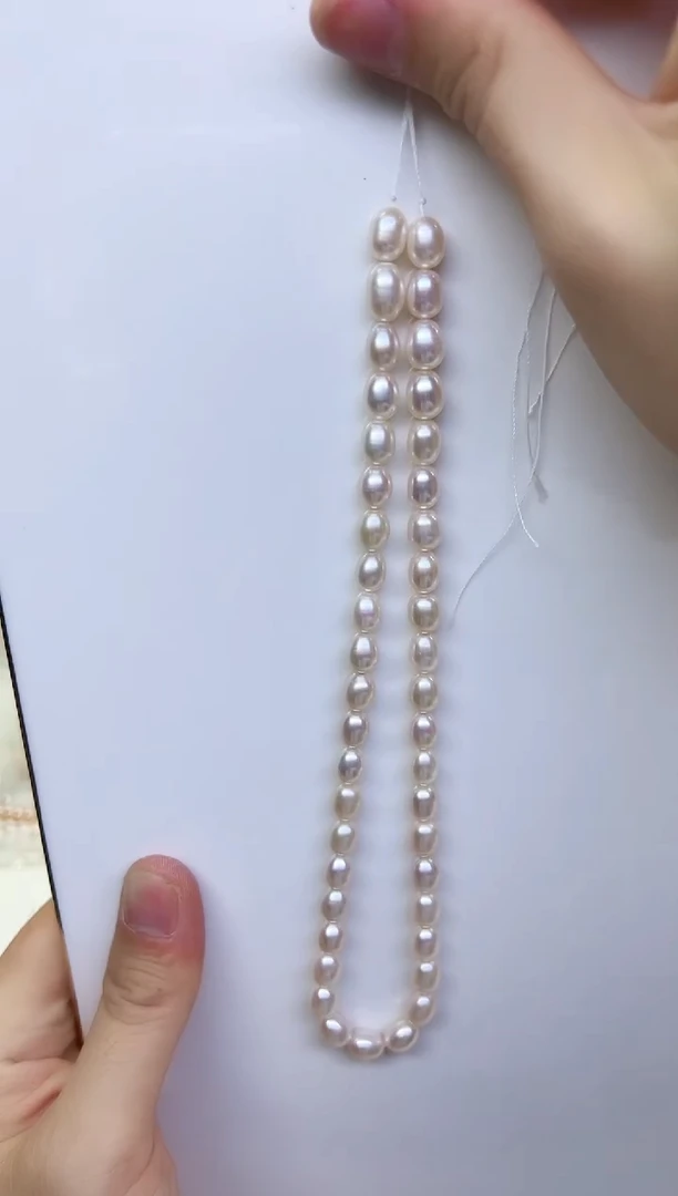 淡水珍珠未镶嵌项链高亮白胖子 7mm