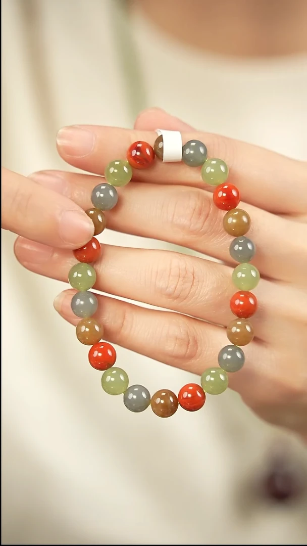 未镶嵌手链和田玉8mm多宝单圈-299