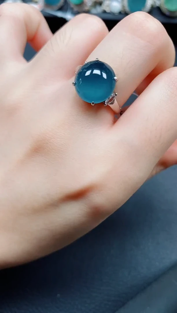 银S925镶嵌戒指翡翠翡翠