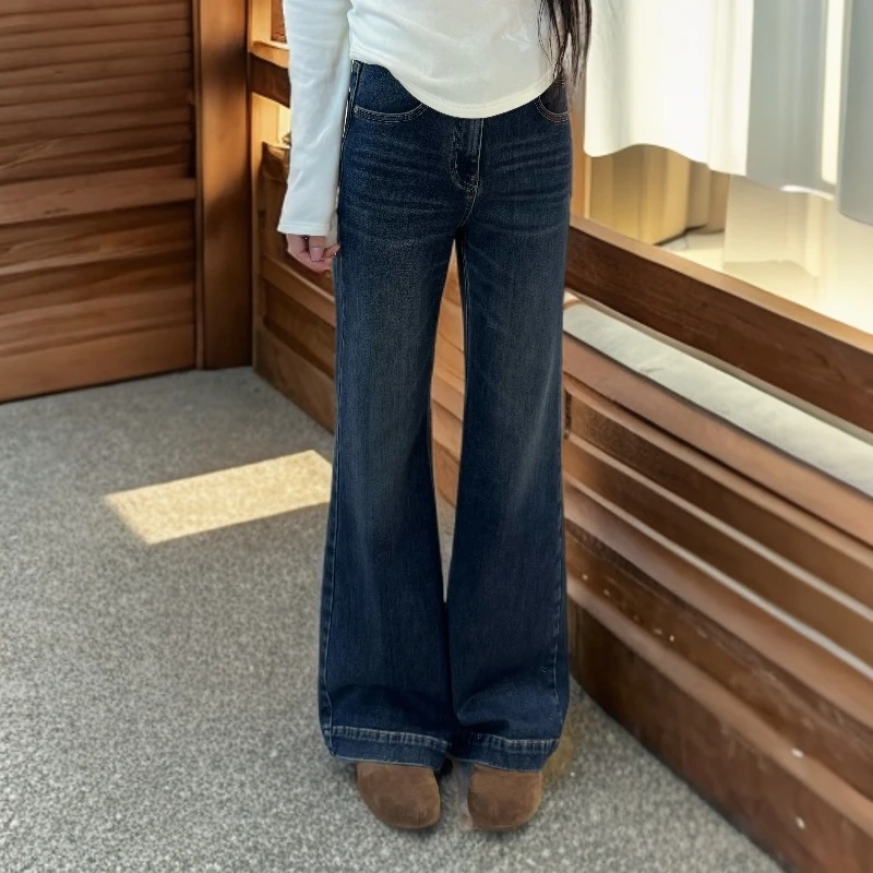 SUMU/宿慕高腰加绒喇叭牛仔裤 9-28新款时尚显瘦牛仔长裤32985