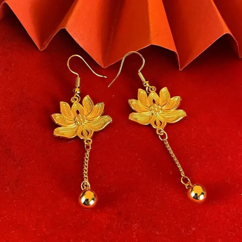 精美两世荷花长款百搭时尚