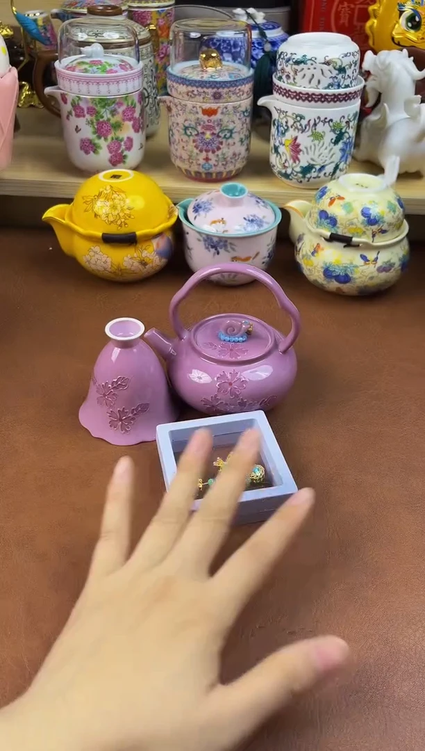 陶瓷茶具摆件旅行套组