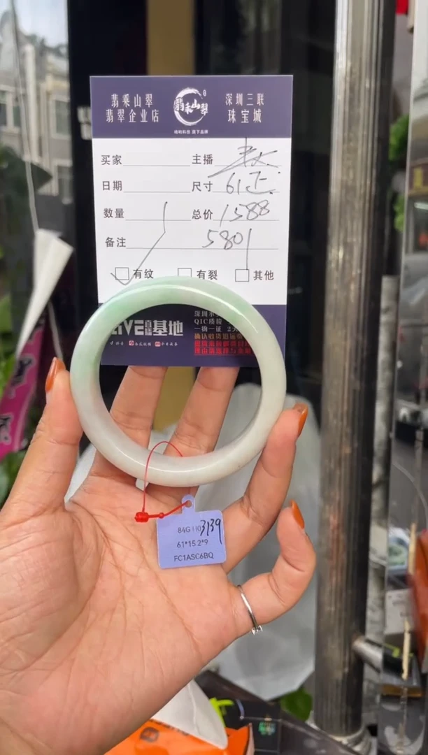 未镶嵌手镯翡翠C 61正圈 5801