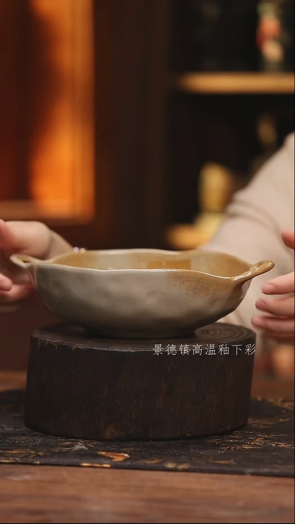 陶瓷景德镇高温釉下手绘陶瓷@L056@