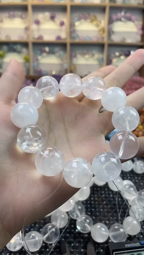 未镶嵌手串水晶17mm白幽灵