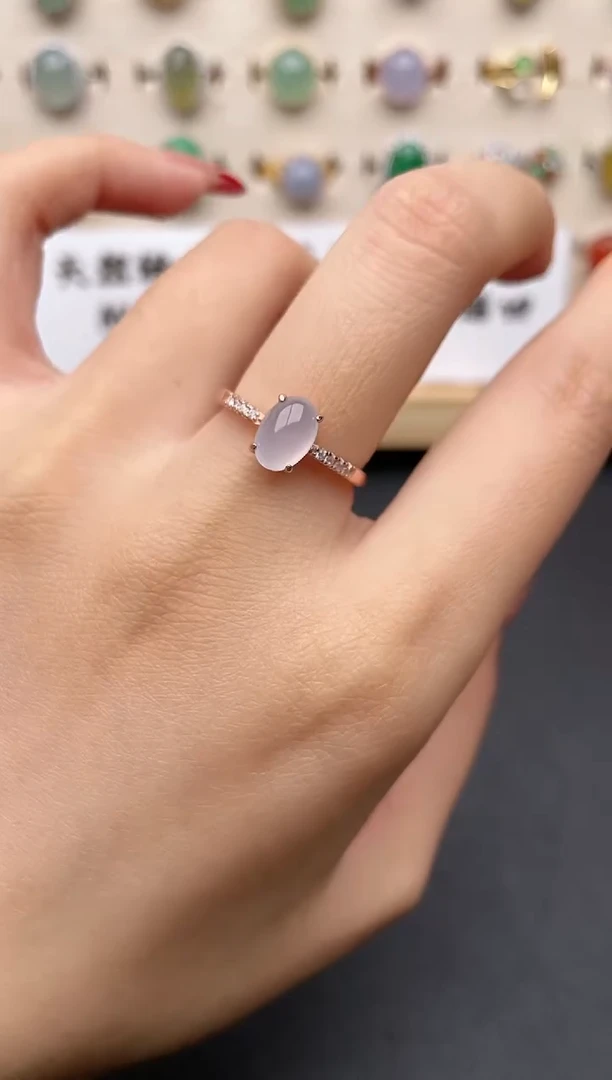 【闪购商品】翡翠戒指银S925镶嵌一物一证一礼盒