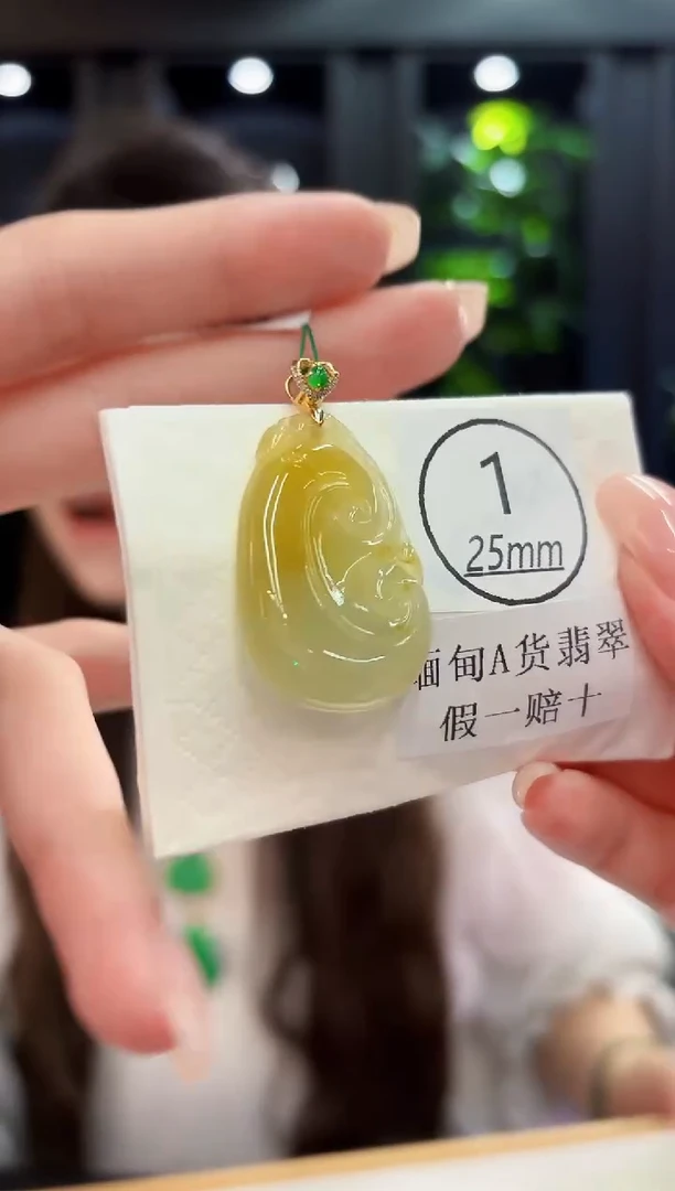 颈饰18K金镶嵌翡翠 缅料A货/支持复检/一件
