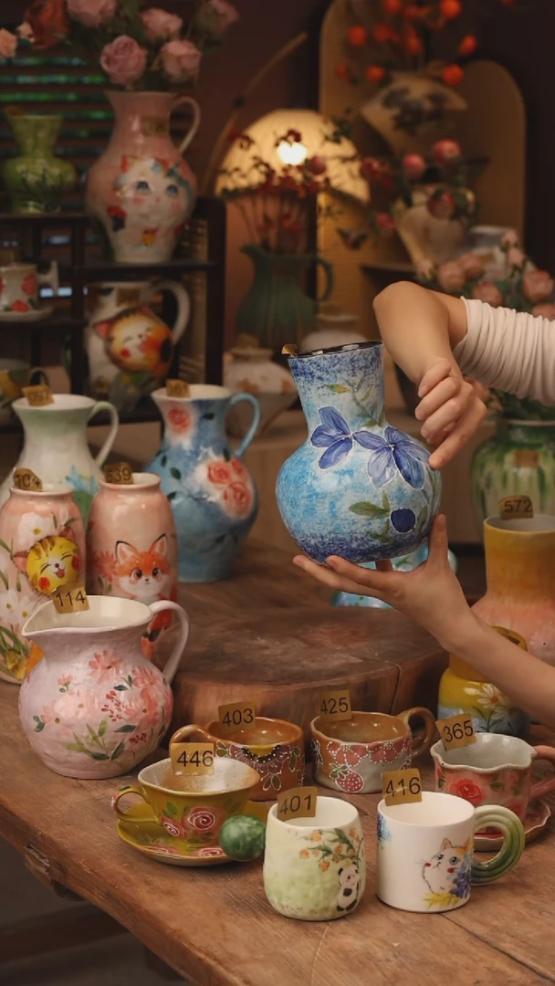 陶瓷景德镇设计师手作花器摆件侘寂风431