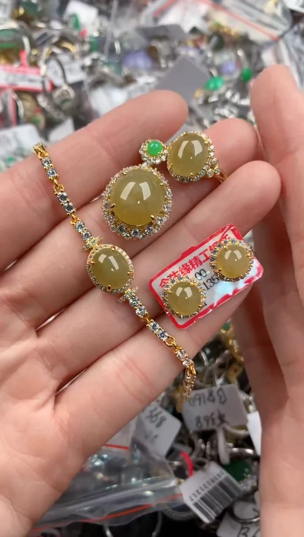 银S925镶嵌戒指翡翠111    2